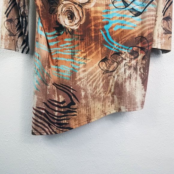 Impulse Women's Black Rose Shirt Top Blouse - Picture 11 of 13